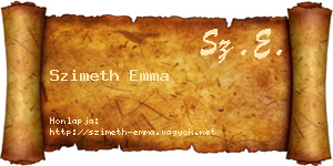 Szimeth Emma névjegykártya